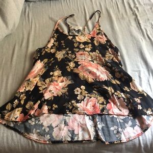 Cute Floral Racer Tank Blouse